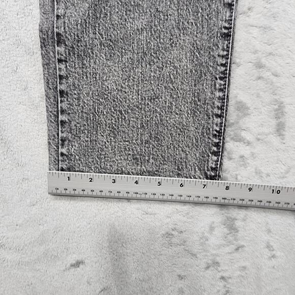 Time And Tru Jeans Womens 12 Black Gray High Rise Crop Straight Leg Stretch - Picture 12 of 13